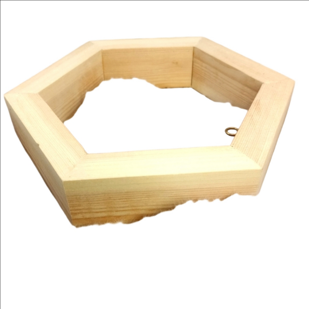 Grain Company honeycomb hexagonal handmade small floating shelf with loop NWOT